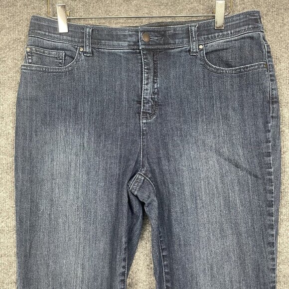 Chicos Jeans Womens 1 US 8 Medium Crop Blue Fabulously Slimming Straight Stretch - Picture 2 of 11